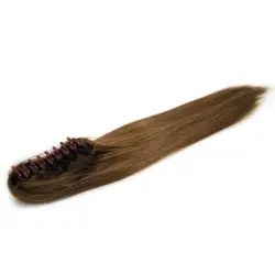 Fashiongirl - Extensiones De Cabello De Cola De Caballo Con Clip #6 Marrón Claro - Recto Extensiones de cabello 1 pieces Marrón unisex