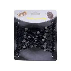 Peines Para El Cabello EZ Combs Accesorios Cabello SOHO EZ Combs Peine Elástico para el Pelo Pack de 2 Negro
