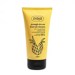 Ziaja - Gel de ducha y champú 2 en 1 con cafeína - Piña