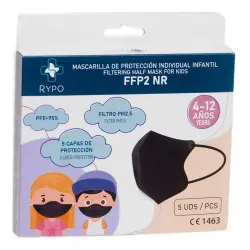 Rypo - Mascarilla FFP2 Infantil Negra Rypo (5 unid).
