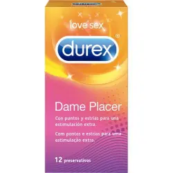 Durex Dame Placer Und. Preservativos de Látex con Puntos y Estrías
