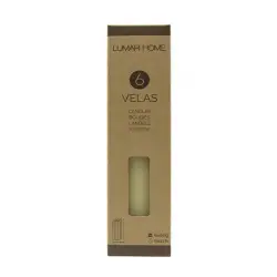 Estuche 6 Velas Crema