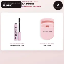 Makeup Revolution - Set de Máscara de pestañas Wispify False Lash + Rizador de pestañas Lash Stash