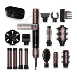 Moldeador Cecotec AirGlam 14 en 1 Flex con función flex y pantalla digital Rose