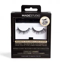 Magic Studio - Pestañas postizas magnéticas + eyeliner - Extra volume effect
