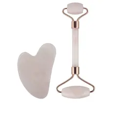 Gua Sha Y Rodillo De Jade Estuche 2 pz