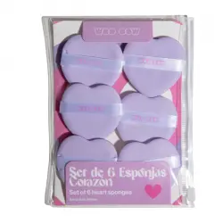 Set 6 Esponjas Corazón de Maquillaje
