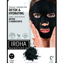 Iroha Nature - Mascarilla Facial Detox E Hidratante Con Carbón Activo Y Ácido Hialurónico