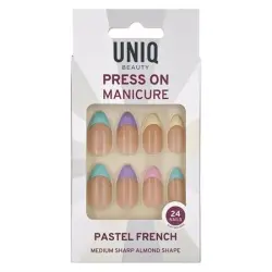 UNIQ - Pastel Francés Almendra Mediana Picante Uñas postizas y diseños de uñas 24 pieces 1 Pieza