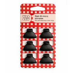 Set 6 Mini Pinzas de Pelo Negras