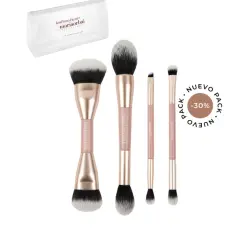Maria Orbai - Set de cuatro brochas dobles + Neceser - Double Pink