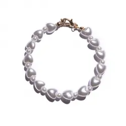 Pulsera Corazones y Perlas Miniaturas