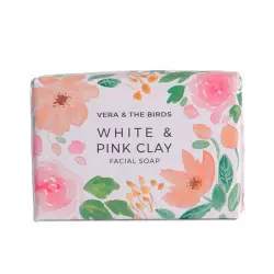 Vera and The Birds Vera and The Birds White Pink Clay Facial Soap, 100 gr