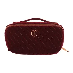 Organizador de Maquillaje Velvet Make Up Bag Grande Charlotte Tilbury Night Crimson
