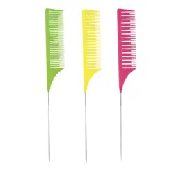 Tint Comb - Long Pin Yellow, Pink, Green 3pcs / box - WAD Professional Beauty