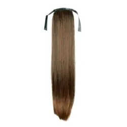 Fashiongirl - Extensiones De Cabello Con Cola De Caballo Con Clip #6 Marrón Claro - Recto Extensiones de cabello 1 pieces Marrón unisex