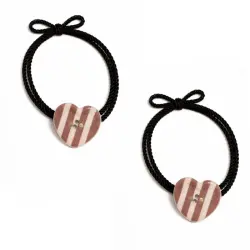 Set 2 Gomas de Pelo Charm Corazón