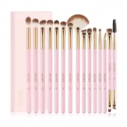 Docolor - Set de pinceles para ojos Soft Pink Pro (15 piezas)