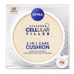 NIVEA - Crema Con Color 3 En 1 Care Cushion Hyaluron Cellular Filler FP 15
