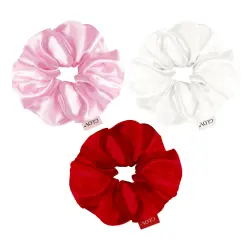 Glov - Pack de 3 coleteros Satin Scrunchies talla L