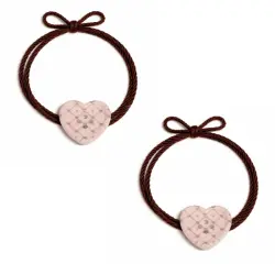 Set 2 Gomas de Pelo Charm Corazón