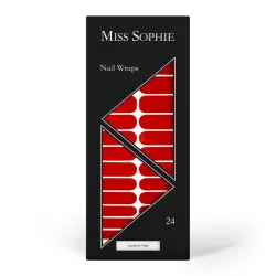 Miss Sophie - Lipstick Red Nail Wraps Uñas postizas y diseños de uñas 1 pieces 24 Piezas