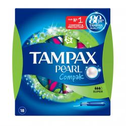 Tampax - 18 Tampones Con Aplicador Compak Pearl Super