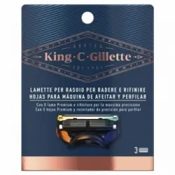 King C. Gillette Gillette King C Recambio Afeitar y Perfilar, 3 un