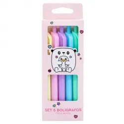 Set de 5 Bolígrafos Tinta Negra 42.77 gr