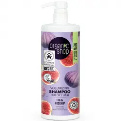 Organic Shop - Champú voluminizador para cabello graso 1000ml - Higo y Escaramujo