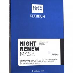 MartiDerm - 5 Mascarillas De Biocelulosa Night Renew Mask Platinum