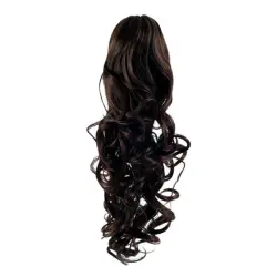 Fashiongirl - Extensiones De Cabello Con Cola De Caballo Con Clip #2 Marrón Oscuro - Rizado Extensiones de cabello 1 pieces unisex
