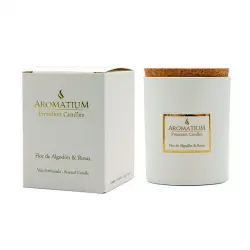 Aromatium Aromatium Vela Vaso Perfumada Premium Flor de Algodón y, 140 gr