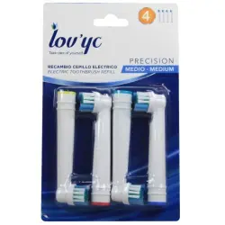 Lov&apos; yc Precision Medio Und. Recambio Cepillo Eléctrico 4 Unidades