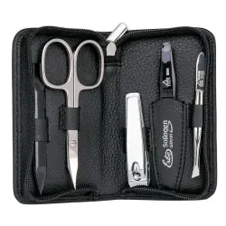 Siena Manicure Zipper Case Range "Siena", black, 5 pcs. Set de uñas Negro