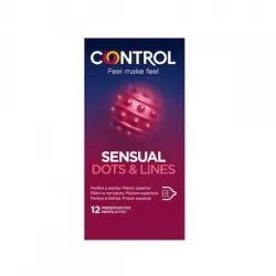 Control Preservativos Sensual Dots and Lines 12 Uds