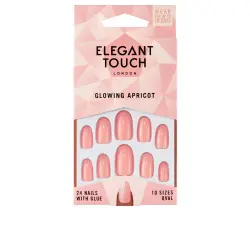 Polished Colour nails with glue oval #glowing apricot 24 u