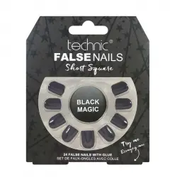 Technic Cosmetics - Uñas postizas False Nails Short Square - Black Magic