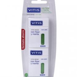 Vitis - Pack Cinta Dental Con Flúor Y Menta Con Cera