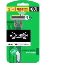 Wilkinson Quattro Essential 4 Sensitive Precision 4 und Maquinilla de Afeitar Desechable