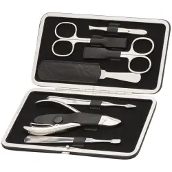 Manicure Set, 7 pcs., Clip-Top Case Range "Master" Black Set de uñas