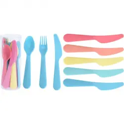 Set Cubertería Plástico Colores