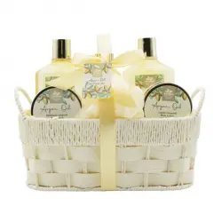 Set de Baño Cesta de Mimbre Aceite de Argán