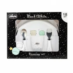 Chicco Set de Comida Chicco Infantil Black & White, 1 un