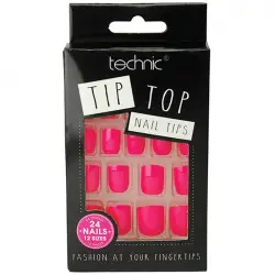 Technic Cosmetics - Uñas postizas Tip Top - Bright Pink