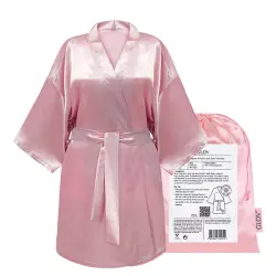 Glov - Bata satén Kimono Style - Rosa