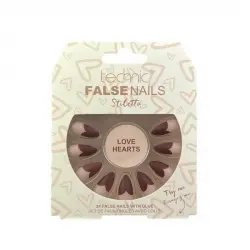 Technic Cosmetics - Uñas postizas False Nails Stiletto - Love Hearts