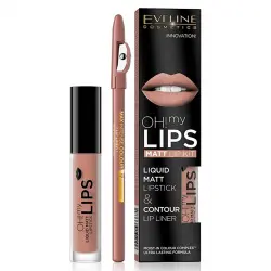 Eveline Cosmetics - Set de labios Oh! My Lips Matt Lip Kit - 08: Lovely Rose