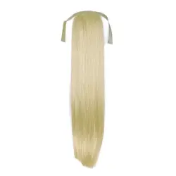 Fashiongirl - Extensiones De Cabello Con Cola De Caballo Con Clip #60 Rubio Platino - Liso Extensiones de cabello 1 pieces Nude unisex