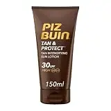 PIZ BUIN Protector Solar en Loción SPF30, Tan & Protect Intensificador de Bronceado de Protección Alta, con Protección UVA/UVB y Fórmula No Grasa, 150 ml